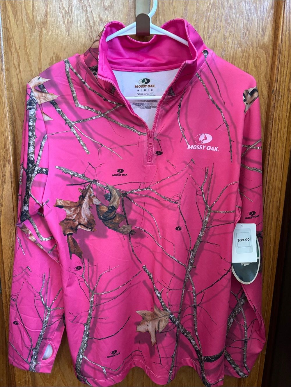 Mossy Oak Hot Pink Camo Quarter-Zip Pullover